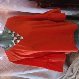 Marled Reunited Clothing Burnt Orange Bell Crop Sleeve Top Size XL Women's EUC